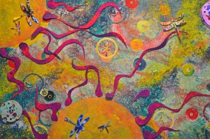 "In Flight"  Collage/mixed medium