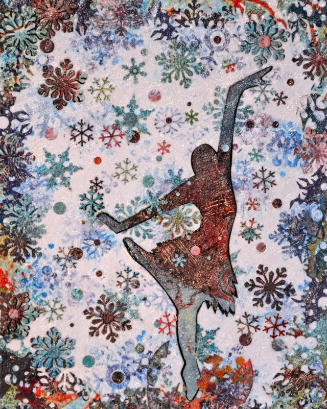 Snow Queen-  printmaking -collage